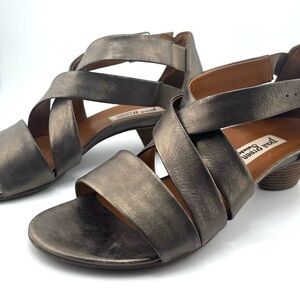 Paul Green Silver Heels with Elegant Straps